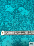 Field of Floral Printed Silk Chiffon - Turquoise-Teal
