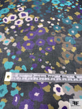 Cluster Floral Printed Silk Chiffon - Purple / Teal / Celeste / Olive