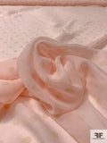 Classic Polka Dot Printed Silk Chiffon - Blush Pink / Nude