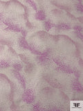 Striating School of Dots Printed Silk Chiffon - Orchid Pink / Ivory