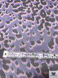 Cheetah Printed Silk Chiffon - Haze Purple / Navy / Tan