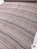 Horizontal Brushstroke Striped Printed Silk Chiffon - Orchid / Navy / Army Green