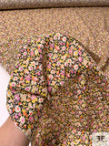 Italian Ditsy Floral Printed Cotton Lawn - Yellow / Pink / Coral / Black / White