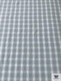 Yarn-Dyed Plaid Cotton Shirting - Grey-Blue / White