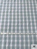 Yarn-Dyed Plaid Cotton Shirting - Grey-Blue / White