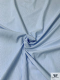 Vertical Striped Yarn-Dyed Cotton Shirting - Sky Blue / White