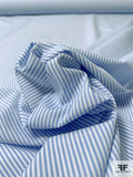 Vertical Striped Yarn-Dyed Cotton Shirting - Sky Blue / White