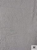 Vertical Railroad Striped Cotton Shirting - Soft Black / White