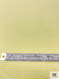 Horizontal Railroad Striped Silk and Cotton Shirting - Citrus Yellow / White