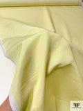 Horizontal Railroad Striped Silk and Cotton Shirting - Citrus Yellow / White