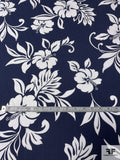 Floral Printed Cotton Lawn - Navy / Off-White / Grey