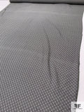 Hypnotic Geometric Checkerboard Printed Silk and Cotton Voile - Black / Off-White