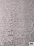 Vertical Plissé Striped Cotton Voile Shirting with Lurex Fibers - Dusty Lilac Grey