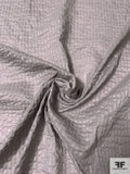 Vertical Plissé Striped Cotton Voile Shirting with Lurex Fibers - Dusty Lilac Grey