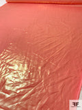 Foil Printed Linen - Coral / Gold