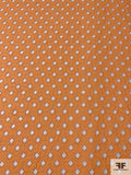 Geometric Lattice Embroidered Eyelet Cotton Voile - Sunkist Orange