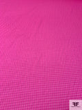 Shadow Plaid Silk and Cotton Voile - Berry Magenta
