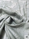 Damask Floral Embroidered Cotton Silk Voile - Grey