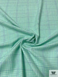Yarn-Dyed Glen Plaid Cotton Shirting - Soft Green / Periwinkle / White