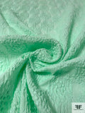 Circle Clusters Embroidered Popcorn-Look Cotton Voile - Seafoam