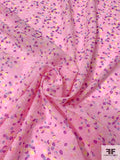 Cluster Circle Bundles Printed Cotton-Silk Voile - Pink / Purples / Salmon / Yellow