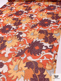 Pucci-esque Floral Printed Cotton Voile - Orange / Brick / Peach Orange