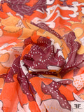 Pucci-esque Floral Printed Cotton Voile - Orange / Brick / Peach Orange
