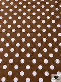 Made in Japan Classic Polka Dot Printed Cotton Lawn - Brown / White