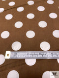 Made in Japan Classic Polka Dot Printed Cotton Lawn - Brown / White