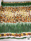 Tulip Garden Printed Cotton-Silk Voile - Green / Yellow / Browns / White