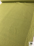 Geometric Web Embroidered Eyelet Cotton Voile - Olive Green