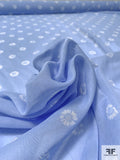 Daisy Printed Cotton Voile - Steel Blue / Off-White