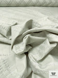 Crosshatch Embroidered Stretch Cotton Twill - Faintly Sage / Grey / White