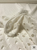 Geometric Embroidered Eyelet Cotton Voile - Off-White