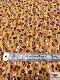 Ditsy Floral Printed Embroidered Eyelet Cotton Voile - Caramel / Grape Purple / Multicolor