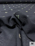 Single Border Pattern Embroidered Cotton Gauze - Black / Lime / Green / Beige