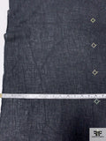 Single Border Pattern Embroidered Cotton Gauze - Black / Lime / Green / Beige