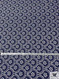 Fish Scale Like Embroidered Eyelet Cotton Voile - Nordic Blueberry / Ivory