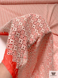 Geometric All-Over Embroidered Eyelet Cotton Voile - Coral / Ivorry