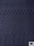 Circles Embroidered Eyelet Cotton Voile - Navy
