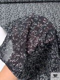 Circle Clusters and Stems Printed Cotton-Silk Voile - Black / Off-White