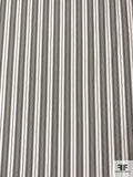 Vertical Multi-Size Striped Yarn-Dyed Cotton Shirting - Dark Grey / Off-White