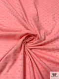 Polka Dot Jacquard Weave Cotton Voile - Dusty Coral