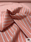 Vertical Striped Yarn-Dyed Cotton Shirting - Rust / Blue / White