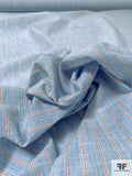 Vertical Striped Yarn-Dyed Soft Cotton Shirting - Blue / Rust / White