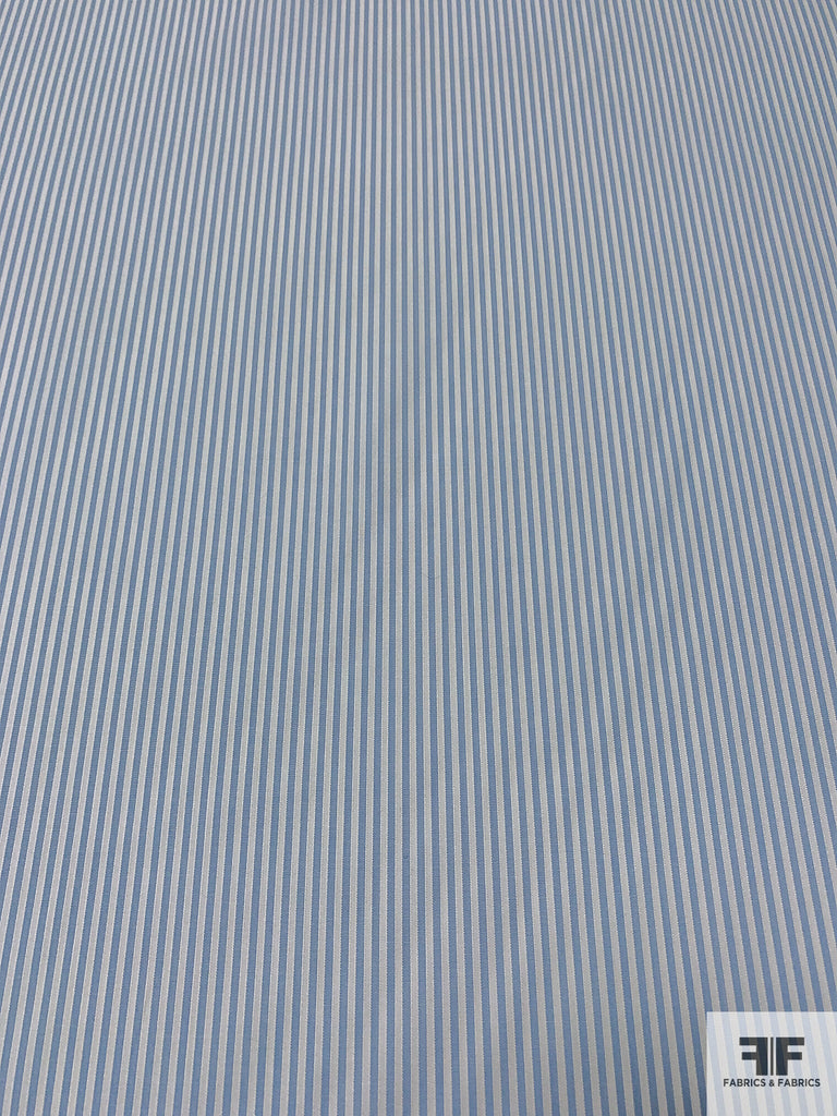 Vertical Railroad Striped Finely Textured Yarn-Dyed Cotton Shirting ...