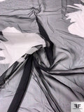 Prabal Gurung Large Scale Leaf Clovers Printed Silk Chiffon - Black / White