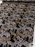 Prabal Gurung Wild Cat Printed Silk Charmeuse - Black / White / Tan