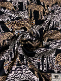 Prabal Gurung Wild Cat Printed Silk Charmeuse - Black / White / Tan
