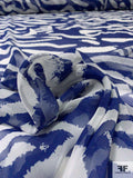 Prabal Gurung Graffiti Animal Pattern Printed Silk Chiffon - Navy Blue / Off-White